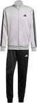 adidas Basic 3-Streifen French Terry Trainingsanzug Herren JI8876 - medium grey