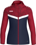 JAKO Iconic Trainingsjacke mit Kapuze Damen 901 - marine/chili rot 34