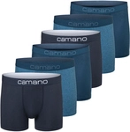 6er Pack camano Men comfort BCI cotton Boxershorts in Box 5803 - blue mix S