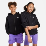 NIKE Sportswear Club Fleece Kapuzenjacke Kinder 010 - black/white XS (122-128 cm)