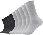 9er Pack camano Comfort Baumwoll Crew Socken 0010 - grey melange 35-38