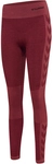 hummel hmlCLEA Seamless Mid-Waist Leggings Damen cabernet/apple butter melange XS