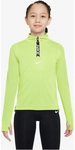 NIKE Dri-FIT 1/2-Zip Langarmshirt M&auml;dchen 736 - lt lemon twist/white S (128-137 cm)