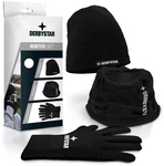 DERBYSTAR Fleece-Winterset M&uuml;tze+Handschuhe+Neckwarmer schwarz 7