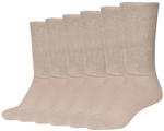 6er Pack camano Organic Diabetiker Crew Socken 0018 - sand 39-42