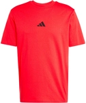 adidas Essentials Small Logo Single Jersey T-Shirt Herren JF1095 - pure ruby/black