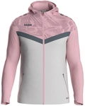 JAKO Iconic Trainingsjacke mit Kapuze 851 - soft grey/dusky pink/anthra light S