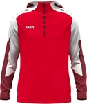JAKO Dynamic 1/4-Zip Hoodie Kinder 114 - rot/wei&szlig;/dunkelrot 128