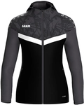 JAKO Iconic Trainingsjacke mit Kapuze Damen 801 - schwarz/anthrazit 34