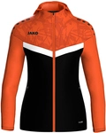 JAKO Iconic Trainingsjacke mit Kapuze Damen 807 - schwarz/neonorange 34