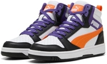 PUMA Rebound V6 Mid-Top Sneaker Kinder 34 - PUMA white/orange glo/PUMA black 37