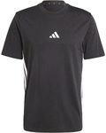 adidas Essentials 3-Streifen Single Jersey T-Shirt Herren JD1906 - black/white XL