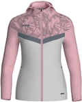 JAKO Iconic Trainingsjacke mit Kapuze Damen 851 - soft grey/dusky pink/anthra light