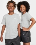 Nike FZ5177-063, NIKE Sportswear T-Shirt Kinder 063 - dk grey heather S (128-137 cm)