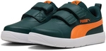 PUMA Courtflex V3 Sneaker mit Klettverschluss Kinder 16 - green terrain/orange