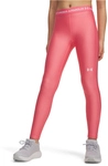 UNDER ARMOUR HeatGear Leggings M&auml;dchen 600 - bittersweet pink/white L (149-160 cm)