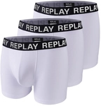 3er Pack REPLAY Cuff Logo Boxershorts Herren N137 - white/black L