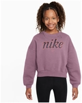 NIKE Sportswear Club Fleece Boxy Sweatshirt M&auml;dchen 523 - plum dust/lt wild mango M