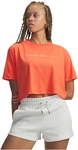UNDER ARMOUR Wordmark Cropped T-Shirt Damen 690 - venom red/white L