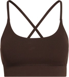 adidas All Me Rib Low Support Sport-BH Damen JZ4958 - aurora coffee S