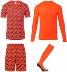 uhlsport Progressive Torwart-Set Kinder fluo rot/schwarz/fluo gel 152