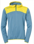 Kempa Emotion 2.0 1/4-Zip Hoodie dove blau/limonengelb 116