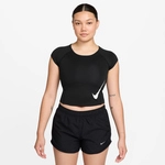 NIKE Swift Dri-FIT Laufshirt Damen 010 - black/white/reflective silv/white L