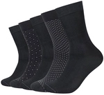 5er Pack camano Soft Patterned Minimal Crew Socken Herren 9997 - black mix 39-42