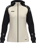 JAKO Sonic Kapuzen-Trainingsjacke Damen 035 - off white/schwarz 34/36