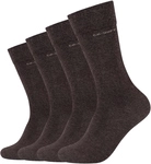 4er Pack camano Soft Crew Socken 8997 - dark brown melange 43-46
