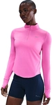 NIKE Swift Dri-FIT UV 1/2-Zip Laufshirt Damen 675 - playful pink/reflective silv M