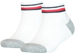 2er Pack TOMMY HILFIGER Iconic Quarter Socken Kinder 300 - white 27-30
