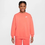 NIKE Sportswear Club Fleece Oversized Sweatshirt Kinder 814 - magic ember/white XS