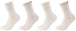4er Pack s.Oliver Cosy Rib Crew Socken 1202 - offwhite melange 43-46