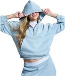 UNDER ARMOUR Icon Fleece 1/2-Zip Hoodie Damen 034 - blue fog/blue fog L