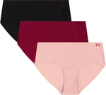 3er Pack UNDER ARMOUR Pure Stretch No-Show Solid Hipster Damen 666 - posh pink L