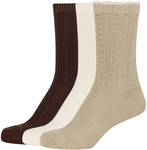 3er Pack camano Comfort Structured Baumwolle Crew Socken Damen 8124 - travertine
