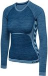 hummel hmlCLEA Seamless langarm Funktionsshirt Damen 7782 - navy peony/faded denim L
