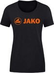 JAKO Promo T-Shirt Damen schwarz meliert/neonorange 44
