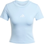 adidas Essentials 3-Streifen Slim Baby Tee T-Shirt Damen JE1241 - glow blue/white L