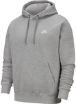NIKE Sportswear Club Fleece Hoodie 063 - dk grey heather/matte silver/white L
