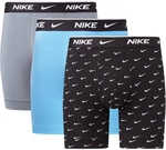3er Pack NIKE Boxershorts Briefs Herren 9JI - swoosh print/grey/uni. blue M