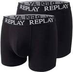 2er Pack REPLAY Basic Boxershorts Herren black/black S
