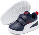 PUMA Courtflex V2 Baby-Sneaker mit Klettverschluss 01 - peacoat/high risk red 25