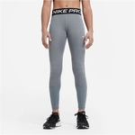 NIKE Pro Leggings M&auml;dchen carbon heather/white M (137-146 cm)