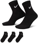 3er Pack NIKE Everyday Lightweight Ankle Trainingssocken 010 - black/white 34-38