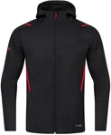JAKO Challenge Kapuzenjacke schwarz meliert/rot XL