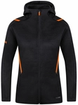 JAKO Challenge Kapuzenjacke Damen schwarz meliert/neonorange 34