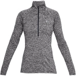 UNDER ARMOUR Tech 1/2-Zip langarm Sweatshirt Damen 001 - black/black/metallic silver