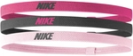 3er Pack NIKE 2.0 elastische Haarb&auml;nder mit Silikonstreifen 658 spark/gridiron/pink